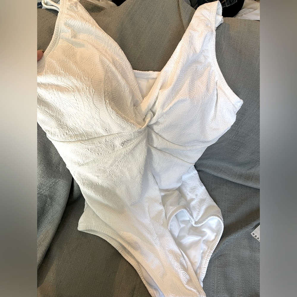 Lands End new with tags swimsuit. White